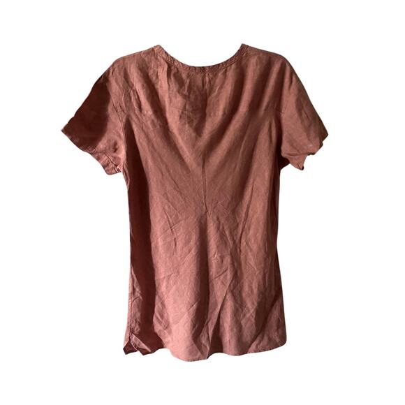 Esby 100% Linen Crew Neck Short Sleeve Shirt Size Small - Picture 3 of 6